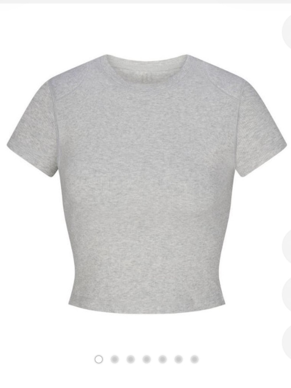 SKIMS Light Gray Ribbed Crop Top with Shoulder Pads